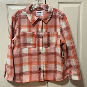 OLD NAVY Girls Pink & Orange Plaid Shacket NWT Size XXL 18